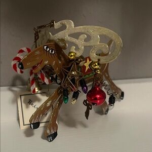 Festive Reindeer Ornament with Multicolor Accents (Karen Rossi)